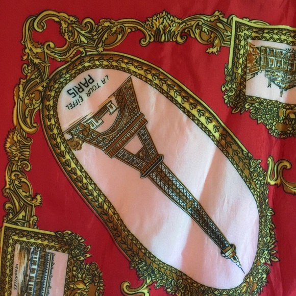 VINTAGE PARIS THEME SQUARE RAIN SCARF - Picture 4 of 16